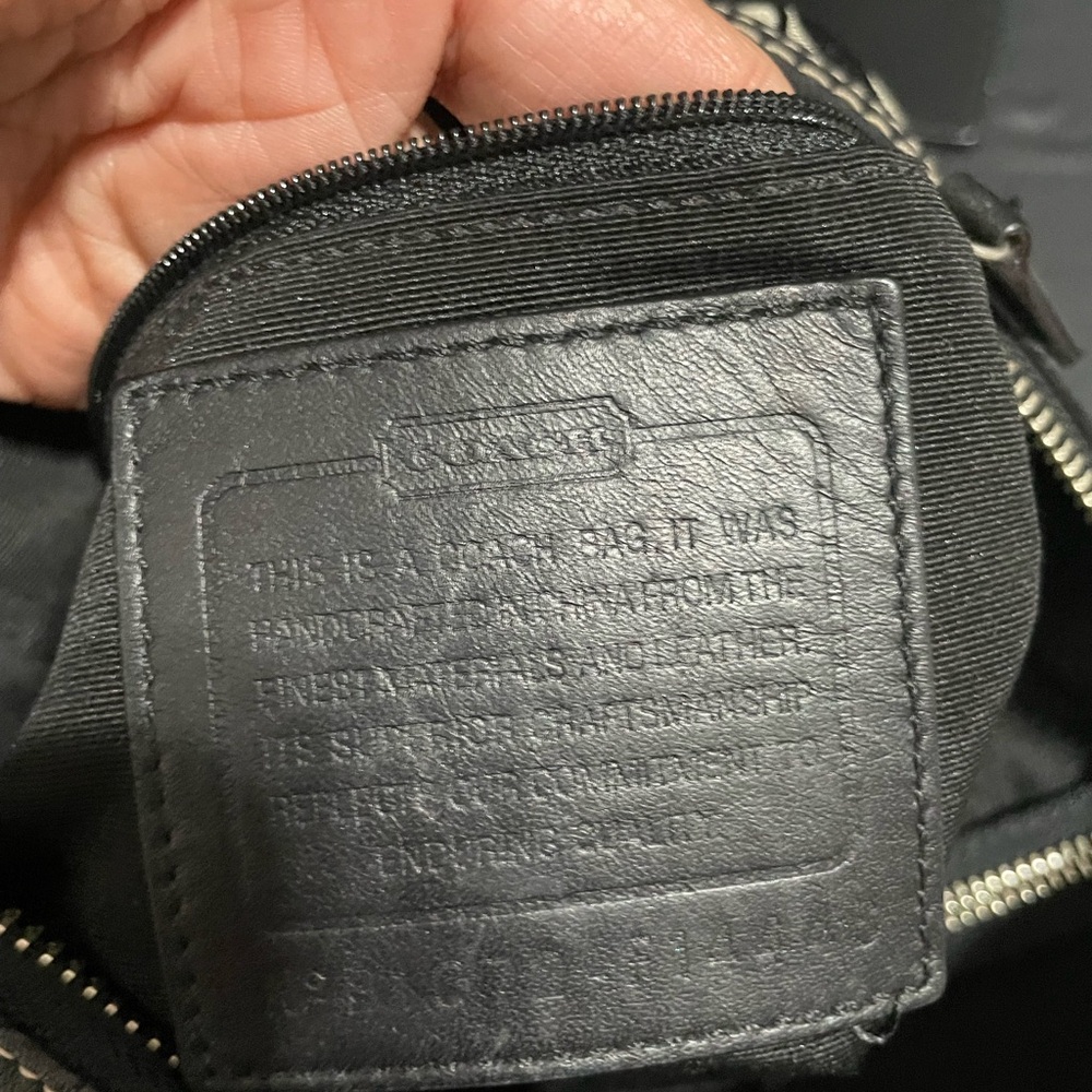 COACH Chelsea Signature Duffle Shoulder Bag F14446 GrayBlack JacquardLeather - Picture 8 of 11